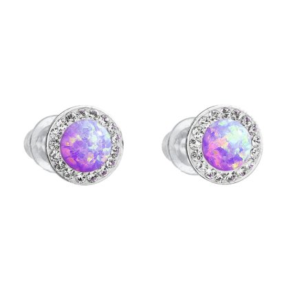 Náušnice s opálem swarovski lila puzeta F932691li