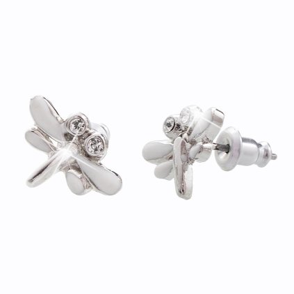 J61400446wh Náušnice s kameny Swarovski® Vážky mini white