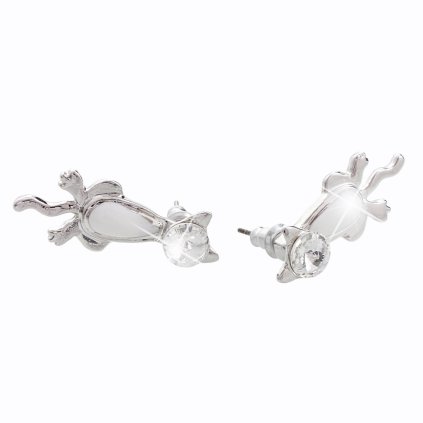 J61400489wh Náušnice s kameny Swarovski® Kočky white