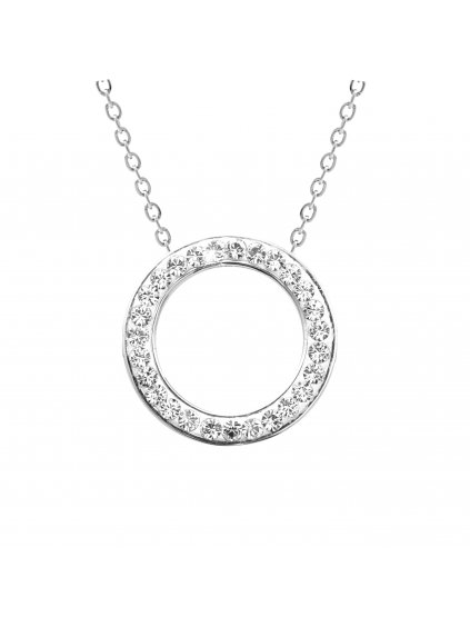 J92300530crStříbrný náhrdelník Kroužek swarovski crystal