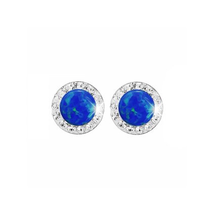 Stříbrné náušnice s opálem a křišťálky Swarovski blue II J92400040BLBStříbrné náušnice s opálem a křišťálky Swarovski® Opal Round blue IIy s kulatym opalem a krystaly swarovski dark blue male stribro 925 1000