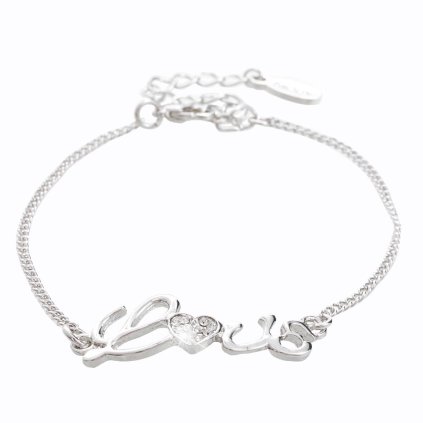J61500447CR Náramek Love s kameny Swarovski® Crystal