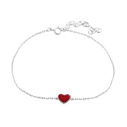 J92500322si Stříbrný náramek Srdíčko Swarovski crystal siam