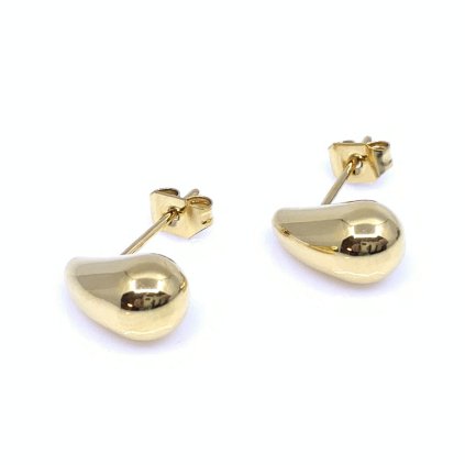 Náušnice z chirurgické oceli kapka gold J17941g