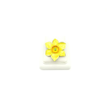 Brož Narcis žlutý F17956ye #narcis #ručnímalba #handmadesperky #brož #jarnisperk #originálníšperk #handmade