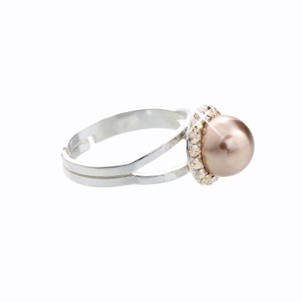 J91700005BR Stříbrný prsten s perlou a křišťálky Swarovski® components brown Stříbrný prsten s perlou a křišťálky Swarovski® components IJ91700005BR.