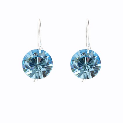 J11401079AQ Stříbrné náušnice Swarovski® components Šaton aqua Stříbrné náušnice Swarovski® Šaton