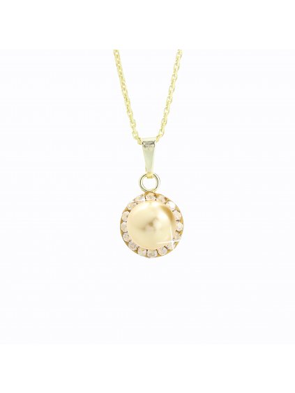 J91300005G-G Stříbrný náhrdelník Perla s kameny Swarovski® components