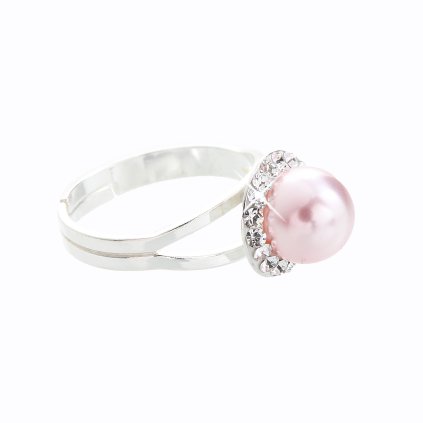 J91700005ROSA Stříbrný prsten s perlou a křišťálky Swarovski® components rosa Stříbrný prsten s perlou a křišťálky Swarovski® components I.