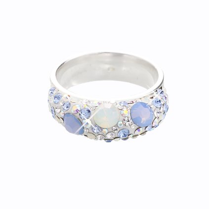 J91700074LSAPH Stříbrný prsten s křišťálky Swarovski light sapphire® components I.