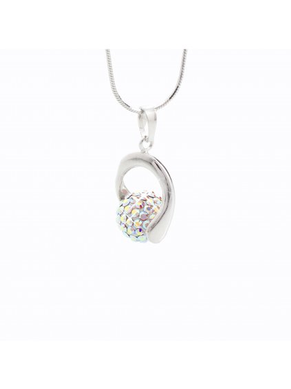 J92300028AB Stříbrný náhrdelník s kuličkou a křišťálky Swarovski® components I.