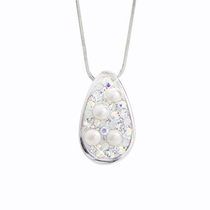 Stříbrný řetízek s přívěskem Kapka Swarovski AB mix J92300069ABMIX. Swarovski® components