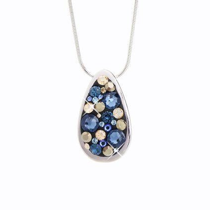 J92300069Mon Stříbrný řetízek s přívěskem Kapka Swarovski montana