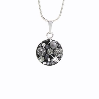 J92300073JETROCK Stříbrný řetízek s přívěskem Swarovski® components Round III.