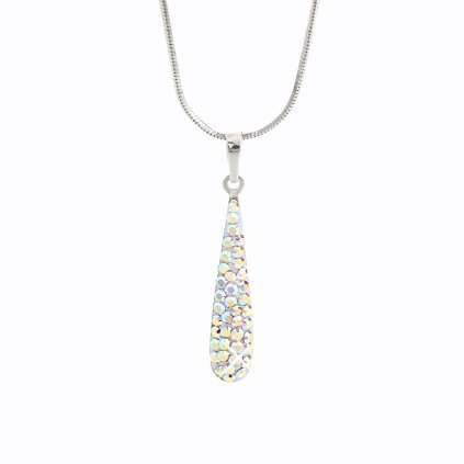 Stříbrný řetízek s přívěskem Swarovski Dlouhá kapka AB J92300084ABki® components Dlouhá kapka I.