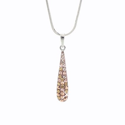 Stříbrný řetízek s přívěskem Swarovski Dlouhá kapka gold J92300084GOLDki® components Dlouhá kapka I.