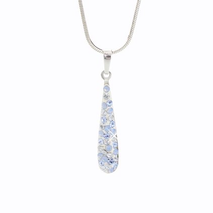 J92300084LSAPH Stříbrný řetízek s přívěskem Swarovski Dlouhá kapka light sapphire