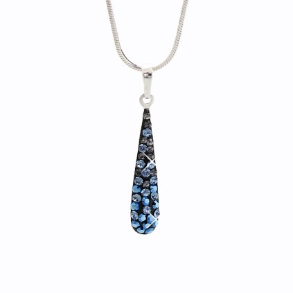 Stříbrný řetízek s přívěskem Swarovski Dlouhá kapka montana J92300084MOi® components Dlouhá kapka I.