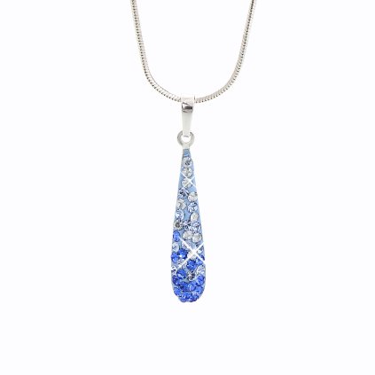 J92300084SAPH Stříbrný řetízek s přívěskem Swarovski® components Dlouhá kapka I.