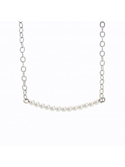 J92300096WH Stříbrný náhrdelník s perličkami Swarovski® components I.
