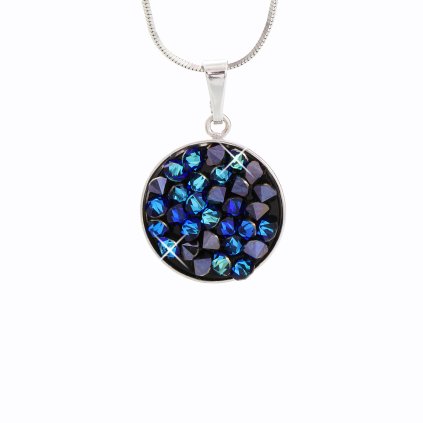 Stříbrný řetízek s přívěskem Swarovski® components Round V.