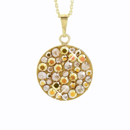 Stříbrný řetízek s přívěskem Swarovski® components Round VIII.