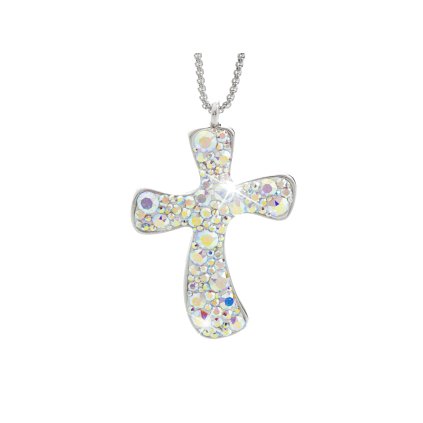 J61300294ab Náhrdelník Velký kříž s kameny Swarovski® Crystal AB 61300294ab