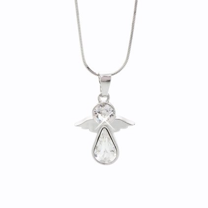 J92300114CR Stříbrný řetízek s andílkem Swarovski crystal
