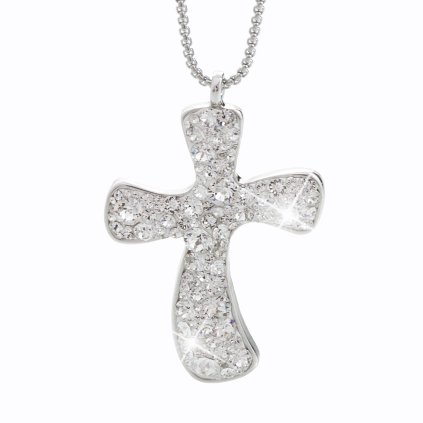 J61300294cr Náhrdelník Velký kříž s kameny Swarovski® Crystal