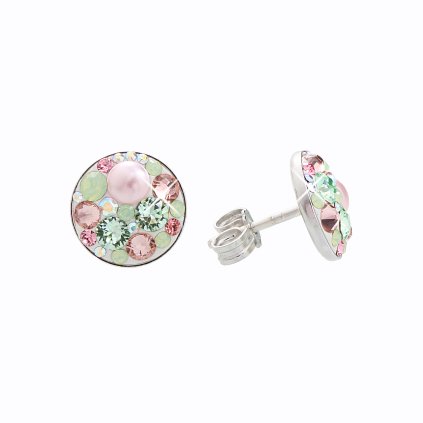 J92400072MULTI Stříbrné náušnice Swarovski components Round multinents Round II.