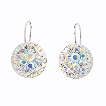 J92400073AB Stříbrné náušnice Swarovski components Round AB