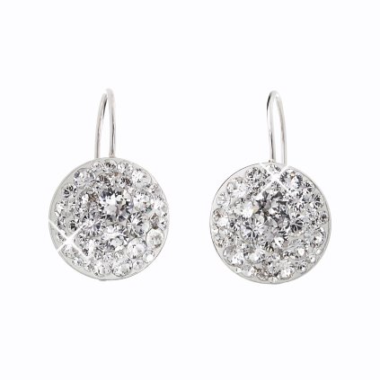 J92400073CR Stříbrné náušnice Swarovski components Round crystalnents Round III.