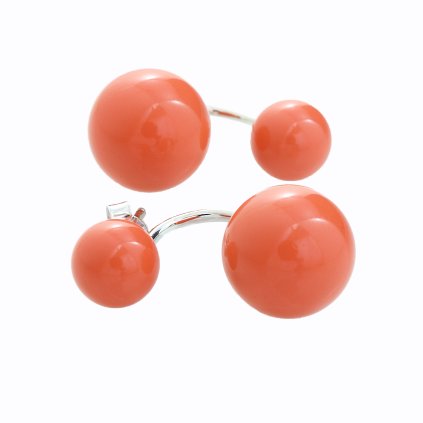 J92400082OR Stříbrné náušnice s perlou Swarovski orange