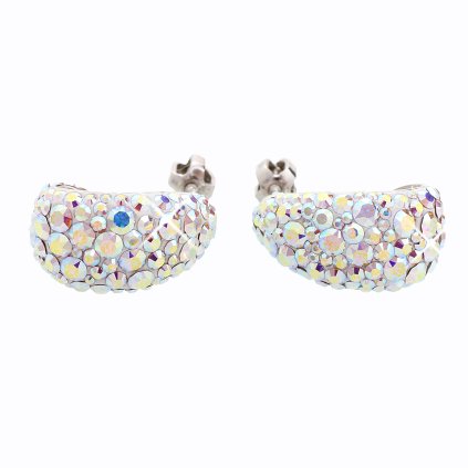 J92400083AB Stříbrné náušnice s křišťálky Swarovski Creole velká AB