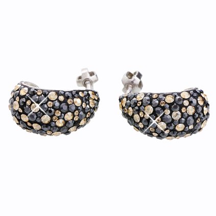 Stříbrné náušnice s křišťálky Swarovski Creole velká jet mix J92400083GJETMIX