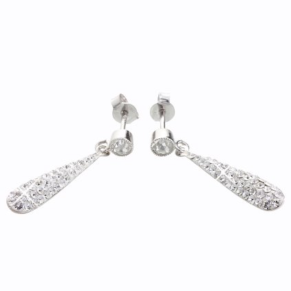 J92400084CR Stříbrné náušnice Swarovski Dlouhá kapka crystal