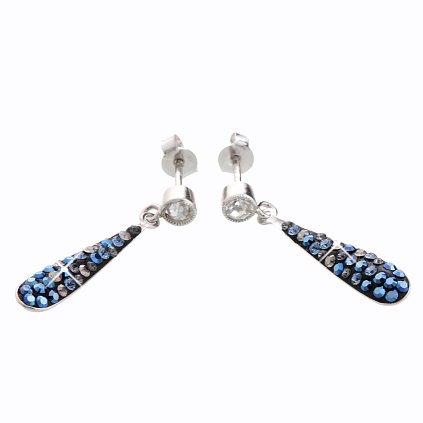 J92400084MO Stříbrné náušnice Swarovski Dlouhá kapka montana