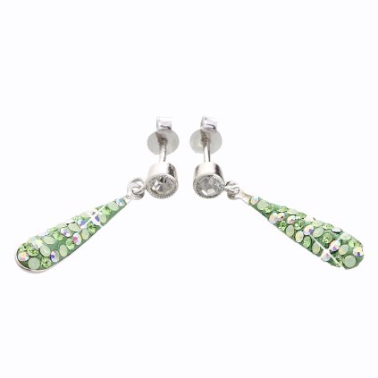 J92400084PER Stříbrné náušnice Swarovski Dlouhá kapka peridot