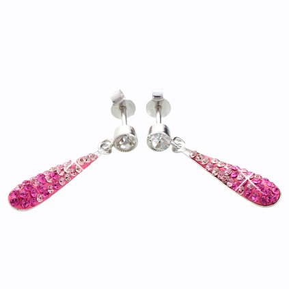 J92400084RO Stříbrné náušnice Swarovski Dlouhá kapka rosanents Dlouhá kapka I.