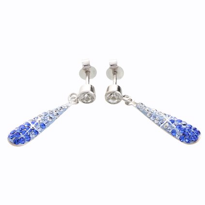 Stříbrné náušnice Swarovski Dlouhá kapka saphhire J92400084SAPHnents Dlouhá kapka I.
