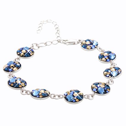 J92500072MO Stříbrný náramek s křišťálky Swarovski Round montana