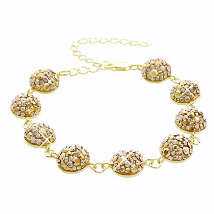 Stříbrný náramek s křišťálky Swarovski components Round gold J92500109Gki® components Round VI.