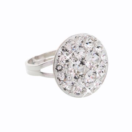 J92700074CR Stříbrný prstýnek Swarovski components Round crystal