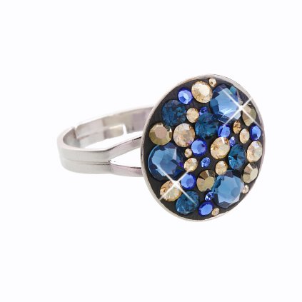 J92700074MO Stříbrný prstýnek Swarovski components Round montana