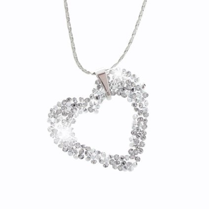 J61300362cr Náhrdelník Srdíčko s kameny Swarovski® Crystal