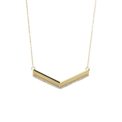J61300458G Ocelový náhrdelník Arrow s kameny Swarovski® Gold