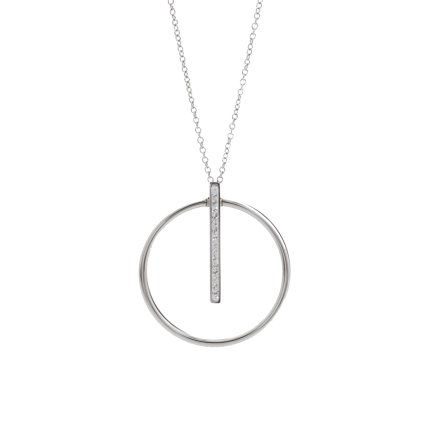 J61300461cr  Ocelový náhrdelník Kruh s linkou Swarovski® Crystal