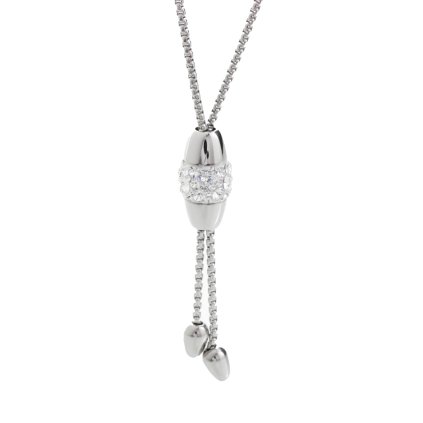 J61300478CR Náhrdelník Oválek posuvný s kameny Swarovski® Crystal
