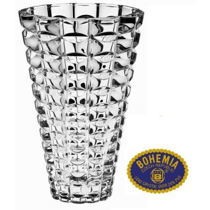 Skleněná váza 26cm - křišťálové sklo Bohemia Crystal