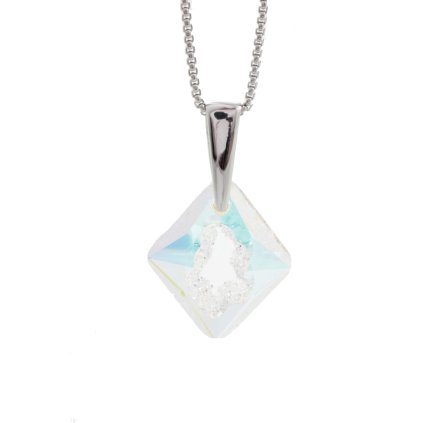 J61300505ab Náhrdelník Dutý kosočtverec s kamenem Swarovski® Aurore Boreale 61300505ab